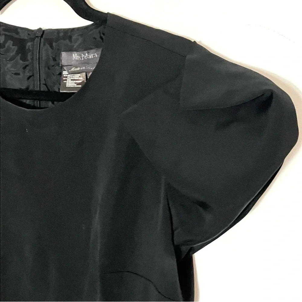 MaxMara‎ Shift Dress Sculptural Sleeve Silk Blend 10 - Picture 4 of 6